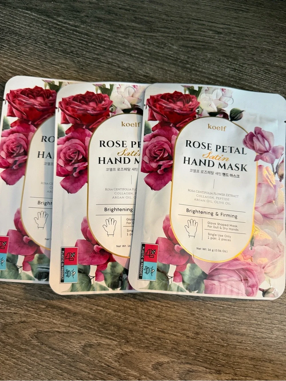 Rose Petal Satin Hand Mask Sachets -3 pack